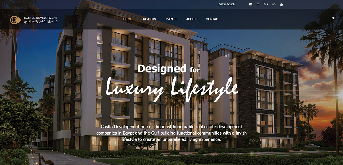 Castle Egypt website design by Web Track Egypt